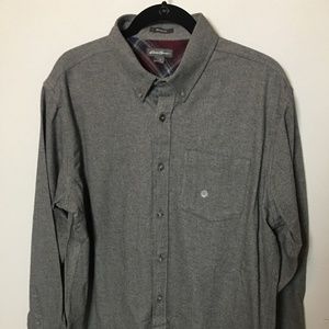 Eddie Bauer Grey Button Down Flannel